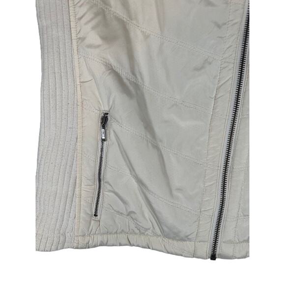 Prana White Quilted Faux Fur Lined Sleeveless Casual Vest Jacket Women Sz M - Picture 5 of 10